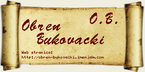 Obren Bukovački vizit kartica